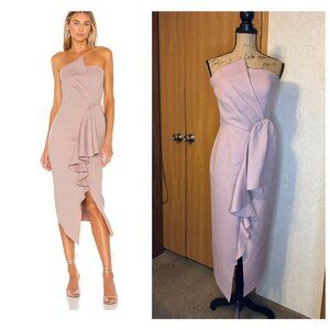 ELLIAT Reception Ruffle Midi Dress Lilac Pink Structured Formal Party S/M READ